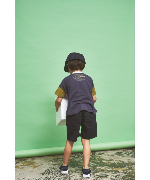 maarook（マルーク）の「天竺・モノトーンボーダーポケットTシャツ（Tシャツ/カットソー・キッズ・パープル・120cm/130cm/110cm/100cm/90cm）」の4枚目の写真