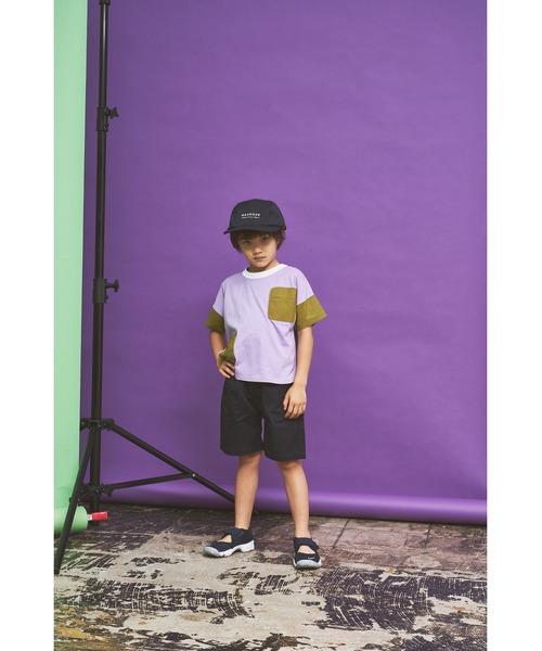 maarook（マルーク）の「天竺・モノトーンボーダーポケットTシャツ（Tシャツ/カットソー・キッズ・パープル・120cm/130cm/110cm/100cm/90cm）」の5枚目の写真