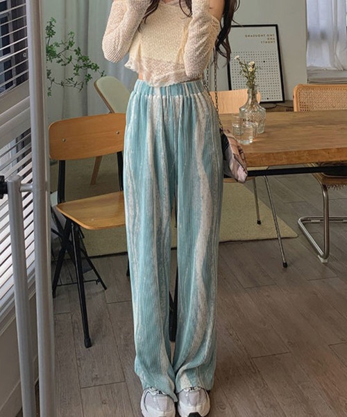 sevens（セブンズ）の「マーブルプリーツパンツ(se)（その他パンツ・レディース・ブルー/グリーン/ピンク/パープル・FREE）」の3枚目の写真