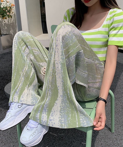 sevens（セブンズ）の「マーブルプリーツパンツ(se)（その他パンツ・レディース・ブルー/グリーン/ピンク/パープル・FREE）」の7枚目の写真