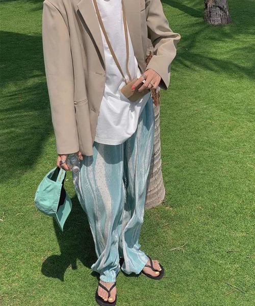 sevens（セブンズ）の「マーブルプリーツパンツ(se)（その他パンツ・レディース・ブルー/グリーン/ピンク/パープル・FREE）」の8枚目の写真