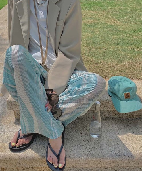 sevens（セブンズ）の「マーブルプリーツパンツ(se)（その他パンツ・レディース・ブルー/グリーン/ピンク/パープル・FREE）」の14枚目の写真