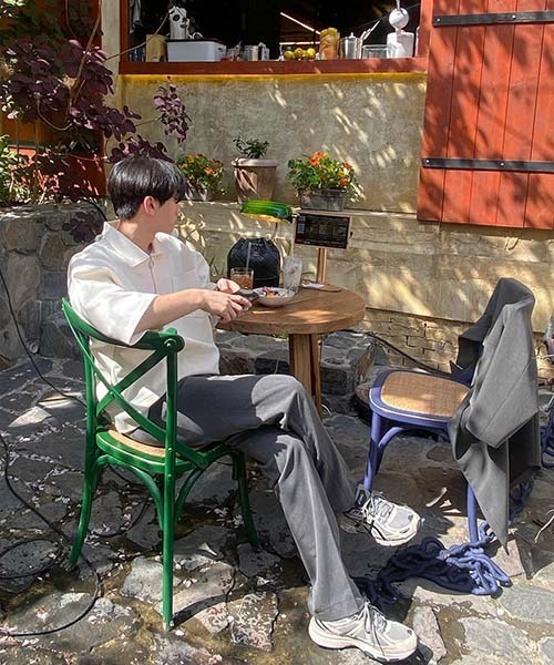 ASCLO(エジュクロ)の「ASCLO O Ring Zip Collar T Shirt(Tシャツ/カットソー・メンズ・ネイビー/クリーム・FREE)」の4枚目の写真