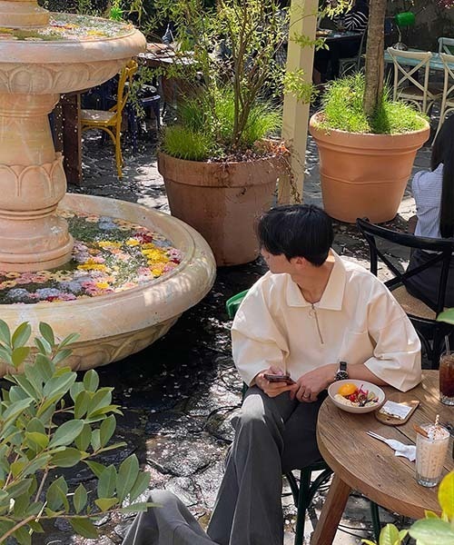 ASCLO(エジュクロ)の「ASCLO O Ring Zip Collar T Shirt(Tシャツ/カットソー・メンズ・ネイビー/クリーム・FREE)」の6枚目の写真