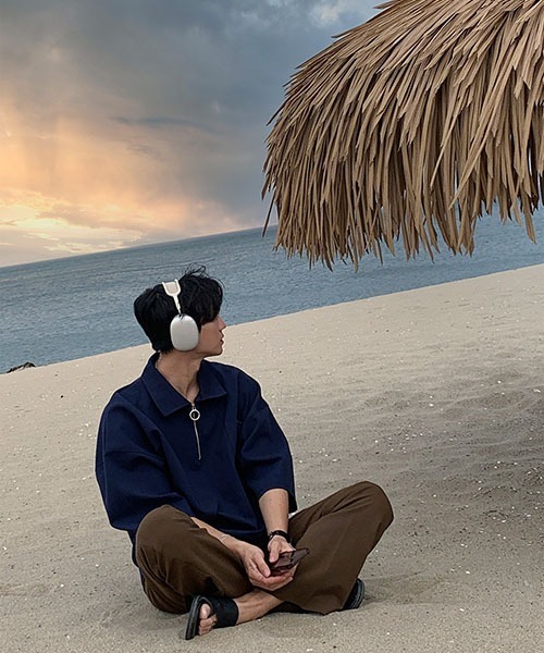 ASCLO(エジュクロ)の「ASCLO O Ring Zip Collar T Shirt(Tシャツ/カットソー・メンズ・ネイビー/クリーム・FREE)」の16枚目の写真