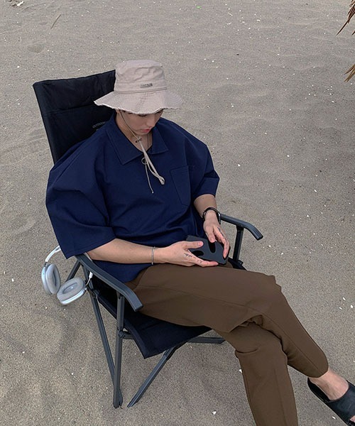 ASCLO(エジュクロ)の「ASCLO O Ring Zip Collar T Shirt(Tシャツ/カットソー・メンズ・ネイビー/クリーム・FREE)」の18枚目の写真