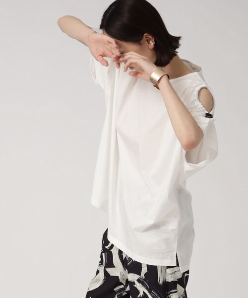 GALLEST（ギャレスト）の「ショルダードロストTシャツ（Tシャツ/カットソー・レディース・ホワイト/ブラック/グリーン/ピンク系・38/13）」の17枚目の写真