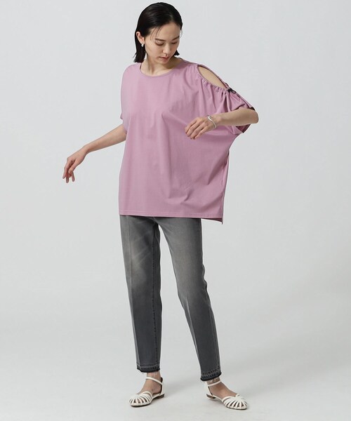 GALLEST（ギャレスト）の「ショルダードロストTシャツ（Tシャツ/カットソー・レディース・ホワイト/ブラック/グリーン/ピンク系・38/13）」の18枚目の写真