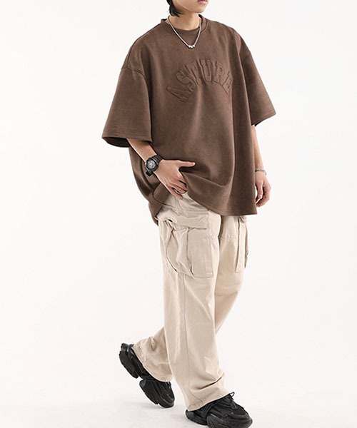 WESTBOY（ウエストボーイ）の「ビッグシルエットロゴTシャツWOK23S3TP06【WB ORIGINALS】（Tシャツ/カットソー・メンズ・ブラウン/ネイビー/ベージュ・L/M/XL）」の7枚目の写真