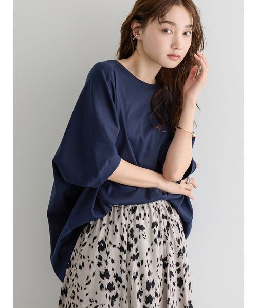 AMERICAN HOLIC（アメリカンホリック）の「キレイCottonドルマンカットプルオーバー（Tシャツ/カットソー・レディース・ライトイエロー/オフホワイト/ネイビー/チャコールグレー/ライトグレー・M/L）」の15枚目の写真