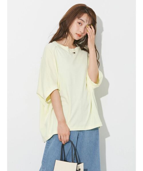 AMERICAN HOLIC（アメリカンホリック）の「キレイCottonドルマンカットプルオーバー（Tシャツ/カットソー・レディース・ライトイエロー/オフホワイト/ネイビー/チャコールグレー/ライトグレー・M/L）」の10枚目の写真