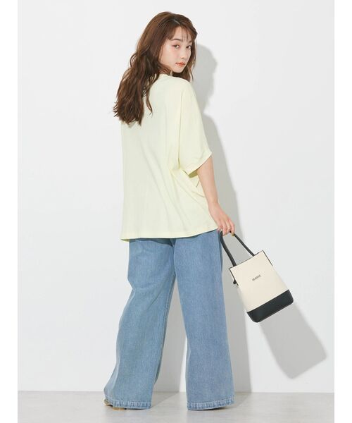 AMERICAN HOLIC（アメリカンホリック）の「キレイCottonドルマンカットプルオーバー（Tシャツ/カットソー・レディース・ライトイエロー/オフホワイト/ネイビー/チャコールグレー/ライトグレー・M/L）」の16枚目の写真