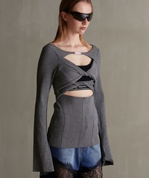 PRANK PROJECT | 【23AUTUMN先行予約商品】ツイストカットニットトップス / Twisted Cut Knit Top(ニット/セーター)