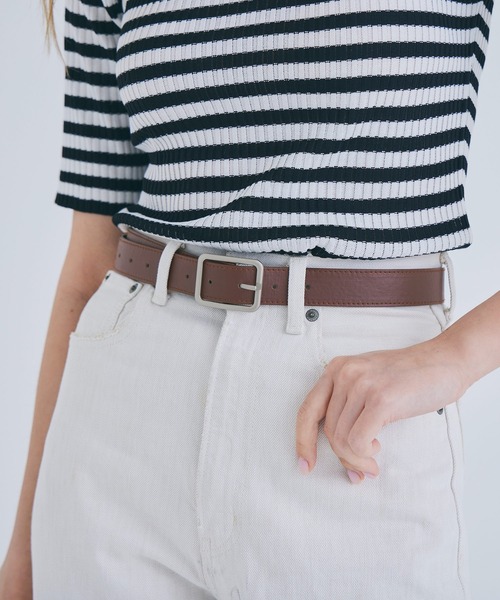 coca（coca）（コカ）の「フェイクレザー太ベルト（ベルト・レディース・ブラウン/ブラック・ONE SIZE）」の2枚目の写真