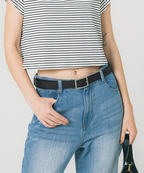 coca（coca）（コカ）の「フェイクレザー太ベルト（ベルト・レディース・ブラウン/ブラック・ONE SIZE）」の6枚目の写真