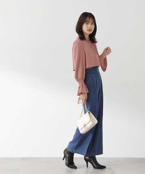 PROPORTION BODY DRESSING（プロポーションボディドレッシング）の「デニムワイドパンツ / 1213230801（その他パンツ・レディース・ブルー/ダークネイビー・MEDIUM/SMALL）」の4枚目の写真