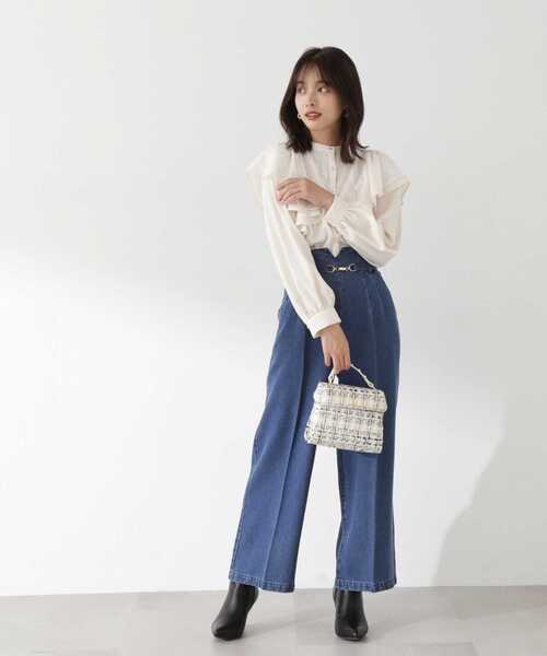 PROPORTION BODY DRESSING（プロポーションボディドレッシング）の「デニムワイドパンツ / 1213230801（その他パンツ・レディース・ブルー/ダークネイビー・MEDIUM/SMALL）」の6枚目の写真