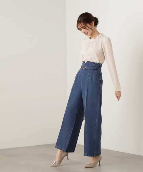 PROPORTION BODY DRESSING（プロポーションボディドレッシング）の「デニムワイドパンツ / 1213230801（その他パンツ・レディース・ブルー/ダークネイビー・MEDIUM/SMALL）」の8枚目の写真
