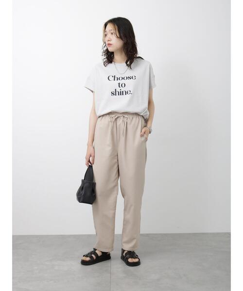 Samansa Mos2 blue(サマンサモスモスブルー)の「テーパードイージーパンツ(その他パンツ・レディース・ベージュ/ブラック/オレンジ/グリーン・F)」の6枚目の写真