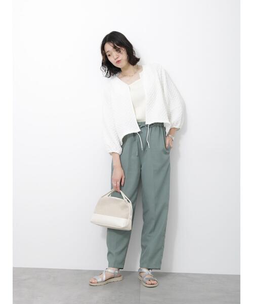 Samansa Mos2 blue(サマンサモスモスブルー)の「テーパードイージーパンツ(その他パンツ・レディース・ベージュ/ブラック/オレンジ/グリーン・F)」の12枚目の写真
