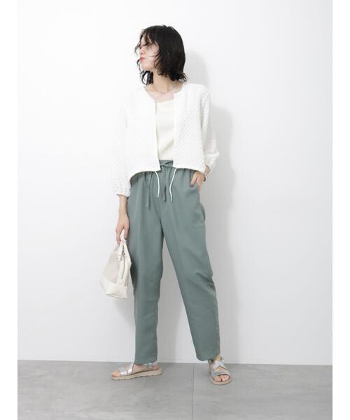 Samansa Mos2 blue(サマンサモスモスブルー)の「テーパードイージーパンツ(その他パンツ・レディース・ベージュ/ブラック/オレンジ/グリーン・F)」の16枚目の写真