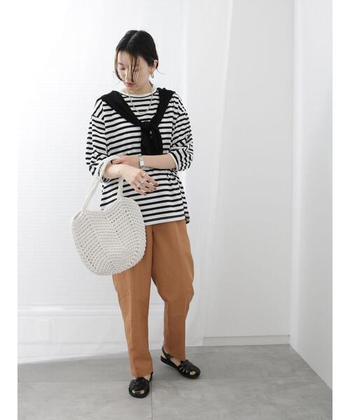 Samansa Mos2 blue(サマンサモスモスブルー)の「テーパードイージーパンツ(その他パンツ・レディース・ベージュ/ブラック/オレンジ/グリーン・F)」の20枚目の写真