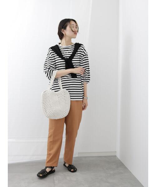 Samansa Mos2 blue(サマンサモスモスブルー)の「テーパードイージーパンツ(その他パンツ・レディース・ベージュ/ブラック/オレンジ/グリーン・F)」の21枚目の写真