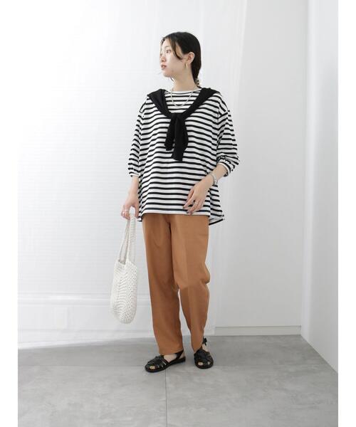 Samansa Mos2 blue(サマンサモスモスブルー)の「テーパードイージーパンツ(その他パンツ・レディース・ベージュ/ブラック/オレンジ/グリーン・F)」の22枚目の写真