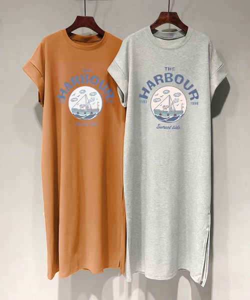 LOPASS(ロパス)の「半袖Tシャツワンピース(ワンピース・レディース・ホワイト/ブラック/グレー/モカ・M/L)」の7枚目の写真