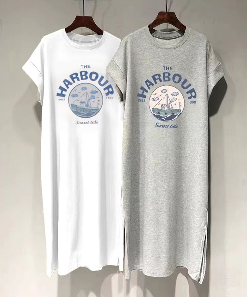 LOPASS(ロパス)の「半袖Tシャツワンピース(ワンピース・レディース・ホワイト/ブラック/グレー/モカ・M/L)」の6枚目の写真