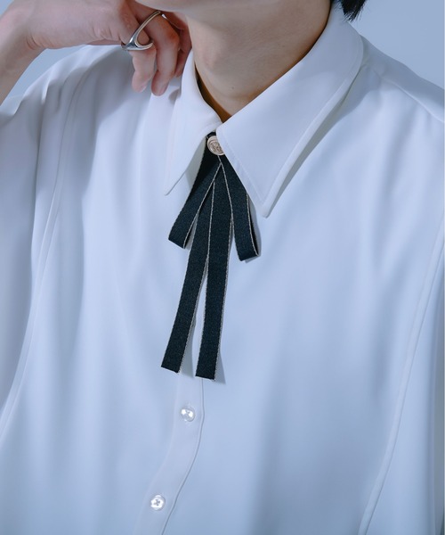 Ellno Loset（エルノロゼット）の「細リボンタイ（ネクタイ・メンズ・ブラック・FREE）」の2枚目の写真