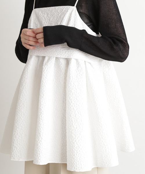 N.（N. Natural Beauty Basic）（エヌエヌナチュラルビューティーベーシック）の「◆ジャガードキャミチュニック（キャミソール・レディース・オフホワイト/ブラック・MEDIUM）」の11枚目の写真