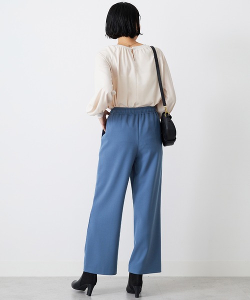 BELLUNA PLUS(ベルーナ)の「ストレッチ素材美脚ワイドパンツ60丈(その他パンツ・レディース・ブラウン系その他/ブルーグレー/グレー系その他/杢グレー・LARGE/X-LARGE/SMALL/MEDIUM)」の15枚目の写真