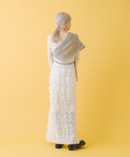 Kastane(カスタネ)の「【C -cie-】 contour scarf(ストール/ショール・レディース・ホワイト/ライトグレー・FREE)」の21枚目の写真