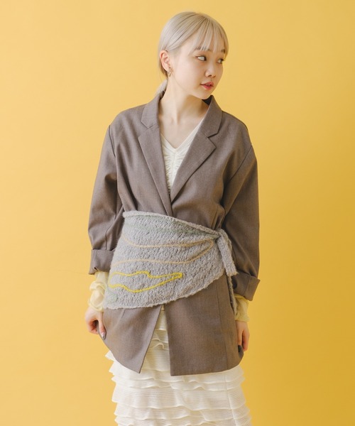 Kastane(カスタネ)の「【C -cie-】 contour scarf(ストール/ショール・レディース・ホワイト/ライトグレー・FREE)」の19枚目の写真