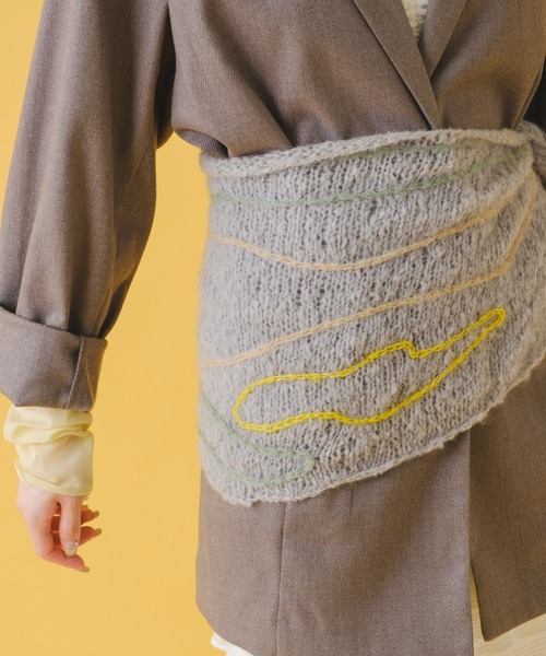 Kastane(カスタネ)の「【C -cie-】 contour scarf(ストール/ショール・レディース・ホワイト/ライトグレー・FREE)」の8枚目の写真