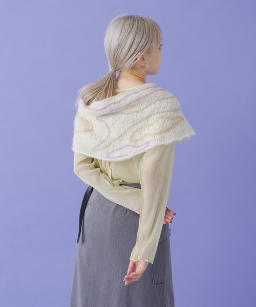 Kastane(カスタネ)の「【C -cie-】 contour scarf(ストール/ショール・レディース・ホワイト/ライトグレー・FREE)」の3枚目の写真