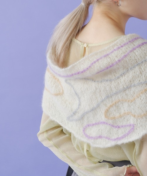 Kastane(カスタネ)の「【C -cie-】 contour scarf(ストール/ショール・レディース・ホワイト/ライトグレー・FREE)」の14枚目の写真