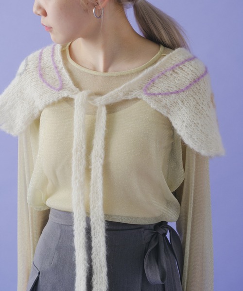 Kastane(カスタネ)の「【C -cie-】 contour scarf(ストール/ショール・レディース・ホワイト/ライトグレー・FREE)」の22枚目の写真