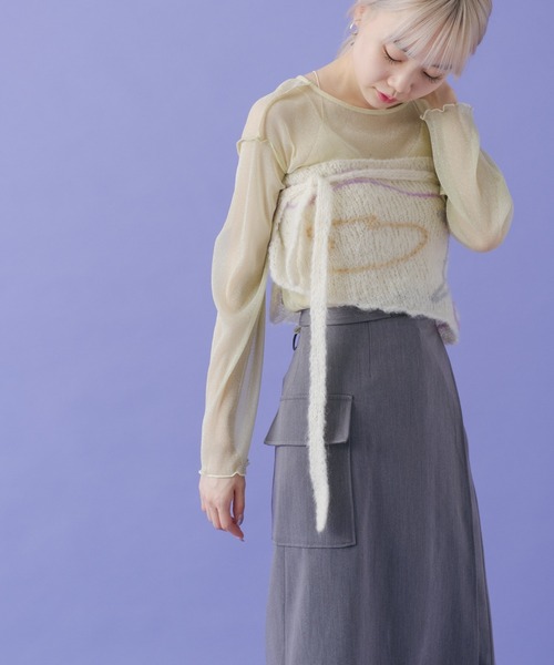 Kastane(カスタネ)の「【C -cie-】 contour scarf(ストール/ショール・レディース・ホワイト/ライトグレー・FREE)」の10枚目の写真