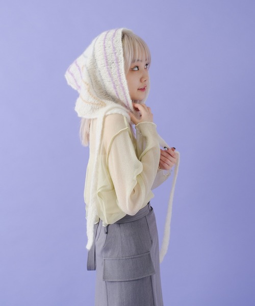 Kastane(カスタネ)の「【C -cie-】 contour scarf(ストール/ショール・レディース・ホワイト/ライトグレー・FREE)」の15枚目の写真