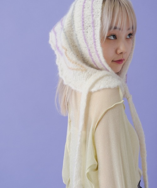 Kastane(カスタネ)の「【C -cie-】 contour scarf(ストール/ショール・レディース・ホワイト/ライトグレー・FREE)」の11枚目の写真