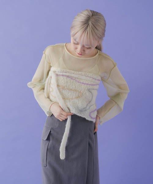 Kastane(カスタネ)の「【C -cie-】 contour scarf(ストール/ショール・レディース・ホワイト/ライトグレー・FREE)」の18枚目の写真