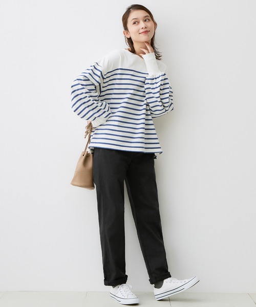 Viola e Viola(ヴィオラエヴィオラ)の「綿混ストレッチゆとりシルエットレギパン(その他パンツ・レディース・キナリ/カーキ/ブラック/インディゴブルー/ベージュ/ネイビー・M/L/3L/5L/4L/LL)」の18枚目の写真