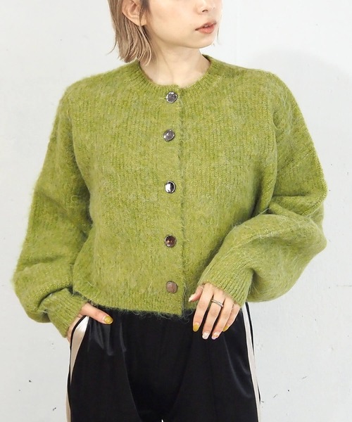 tiptop(ティップトップ)の「【wool】シャギーショート丈カーディガン(カーディガン/ボレロ・レディース・ピンク/ライム/チャコールグレー/アイボリー/ブルー系その他/グレー/グリーン・FREE)」の5枚目の写真