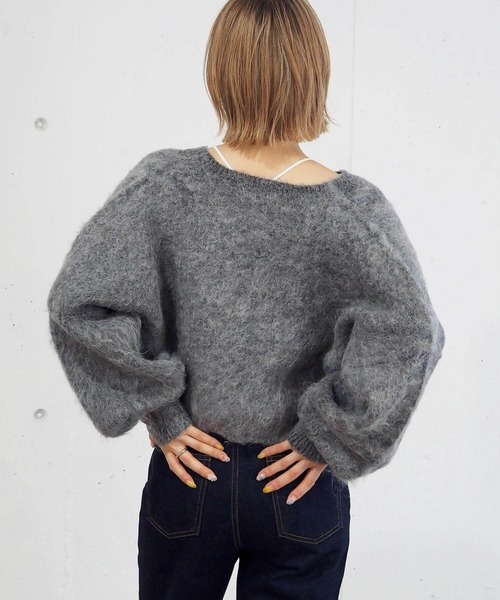 tiptop(ティップトップ)の「【wool】シャギーショート丈カーディガン(カーディガン/ボレロ・レディース・ピンク/ライム/チャコールグレー/アイボリー/ブルー系その他/グレー/グリーン・FREE)」の16枚目の写真