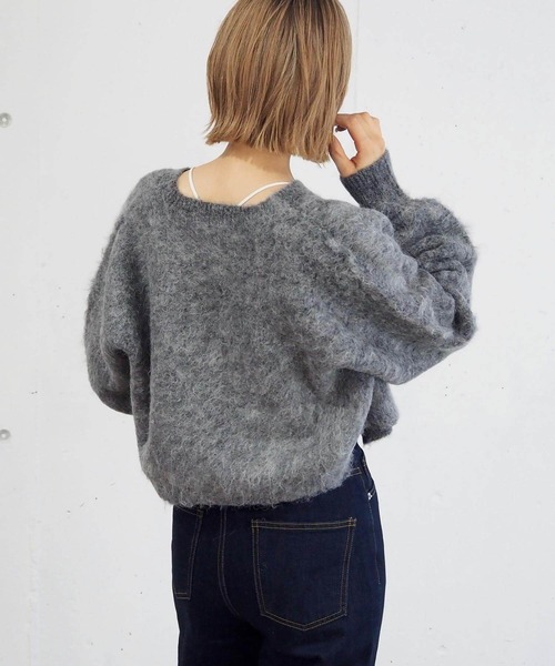 tiptop(ティップトップ)の「【wool】シャギーショート丈カーディガン(カーディガン/ボレロ・レディース・ピンク/ライム/チャコールグレー/アイボリー/ブルー系その他/グレー/グリーン・FREE)」の17枚目の写真