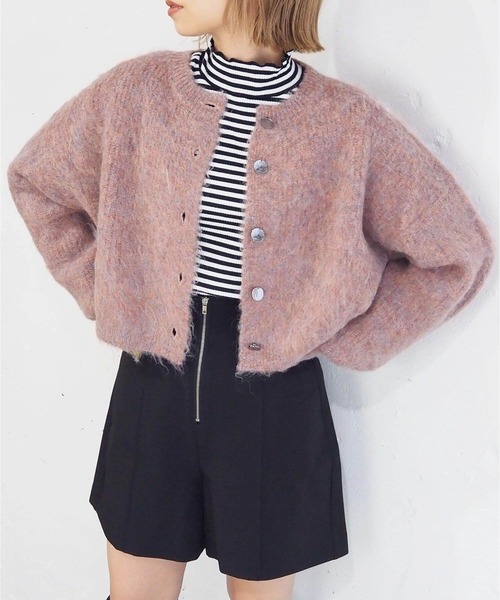 tiptop(ティップトップ)の「【wool】シャギーショート丈カーディガン(カーディガン/ボレロ・レディース・ピンク/ライム/チャコールグレー/アイボリー/ブルー系その他/グレー/グリーン・FREE)」の8枚目の写真