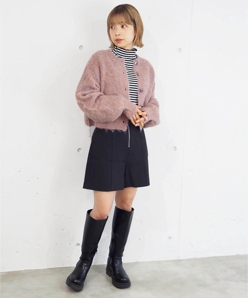 tiptop(ティップトップ)の「【wool】シャギーショート丈カーディガン(カーディガン/ボレロ・レディース・ピンク/ライム/チャコールグレー/アイボリー/ブルー系その他/グレー/グリーン・FREE)」の9枚目の写真