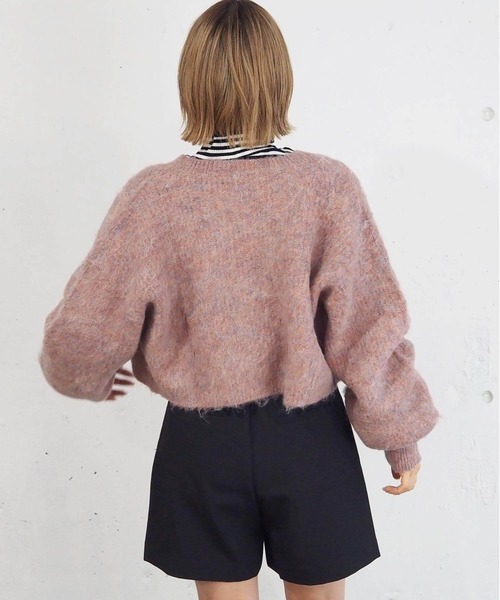 tiptop(ティップトップ)の「【wool】シャギーショート丈カーディガン(カーディガン/ボレロ・レディース・ピンク/ライム/チャコールグレー/アイボリー/ブルー系その他/グレー/グリーン・FREE)」の11枚目の写真